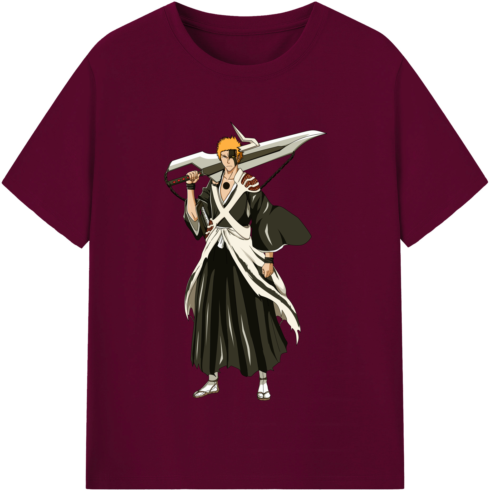 （画像用） ブリーチ 黒崎一護（くろさき いちご）BLEACH Kurosaki Ichigo レディースカジュアルプリントTシャツ（綿100％）